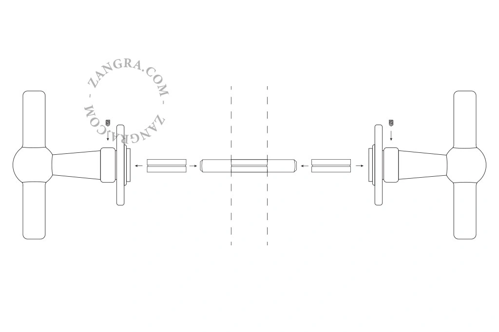 brass Chemin de Fer door handle