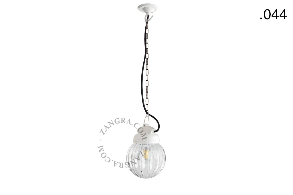 hanglamp van porselein en glas  - IP54