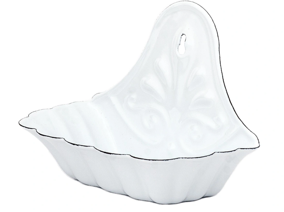 retro white enamel soap dish