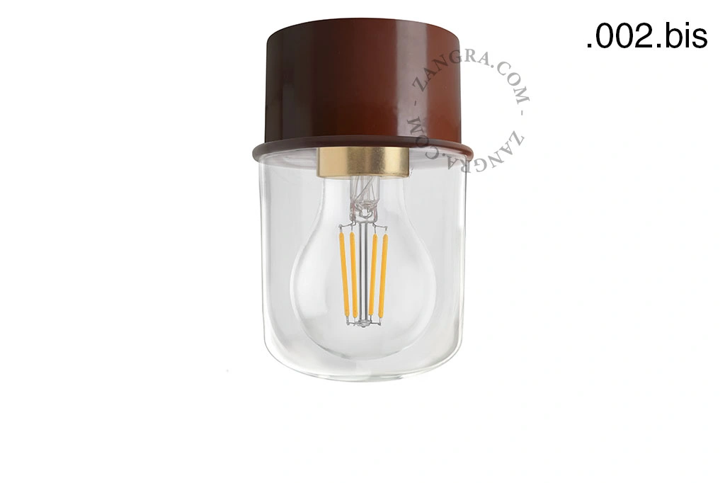 brun væg eller loftslampe - glas skærm - Ø 8 cm
