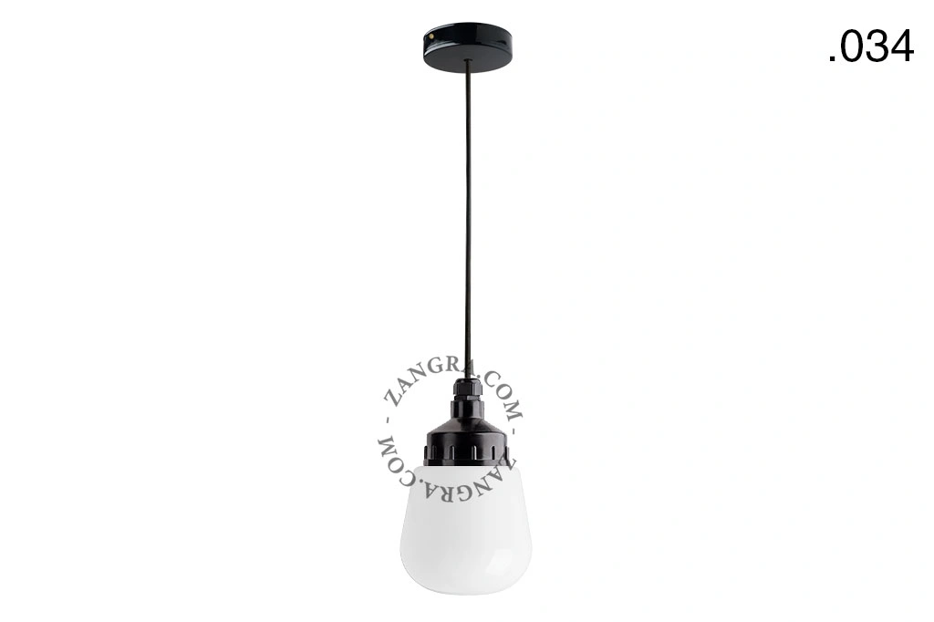 snoerlamp met glazen kap