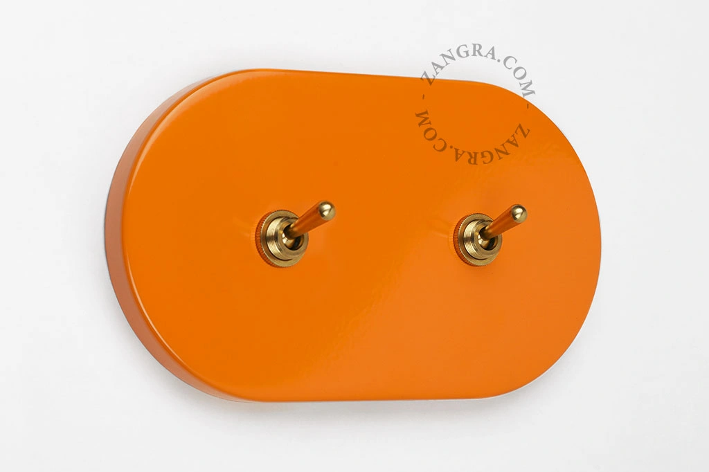 doppelter Wechsel-/Einfachschalter – orange/Messing