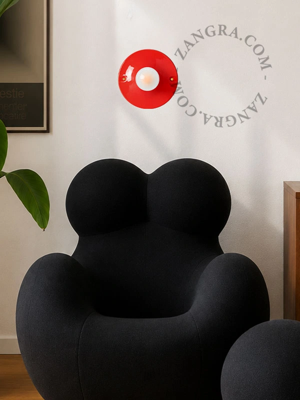 lampe i rødt porcelæn Dali