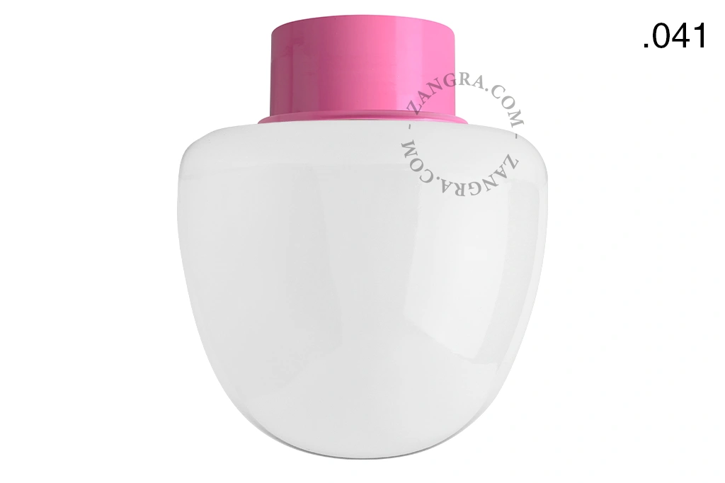 pink wall or ceiling light - glass shade - Ø 10 cm