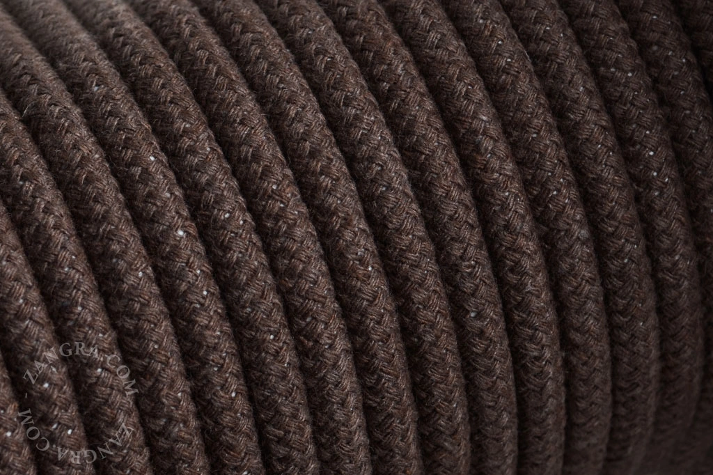 cable de tela - algodón marrón