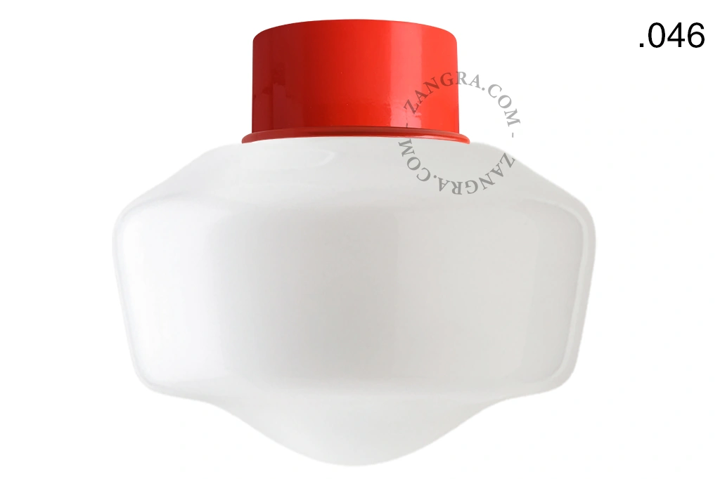rød væg eller loftslampe - glas skærm - Ø 10 cm