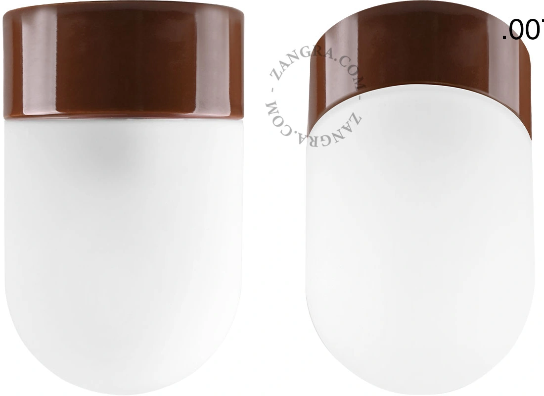 lámpara de porcelana marrón David - Ø 10 cm