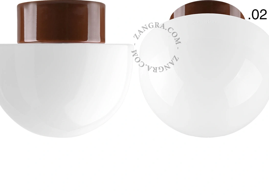 lámpara de porcelana marrón David - Ø 10 cm