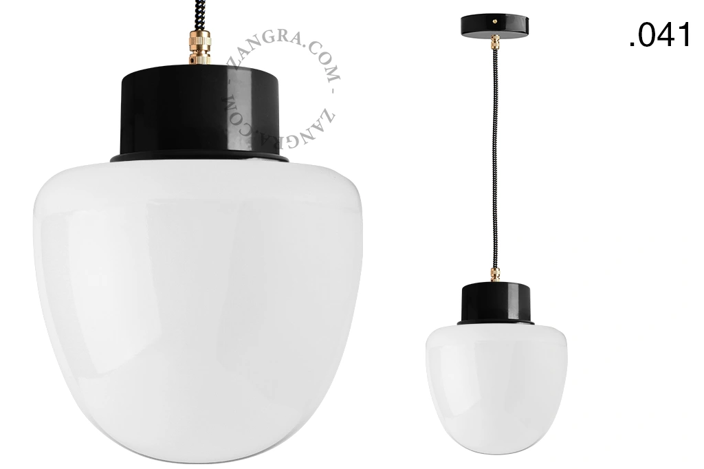 candeeiro suspenso preto - abajur de vidro - Ø 10cm