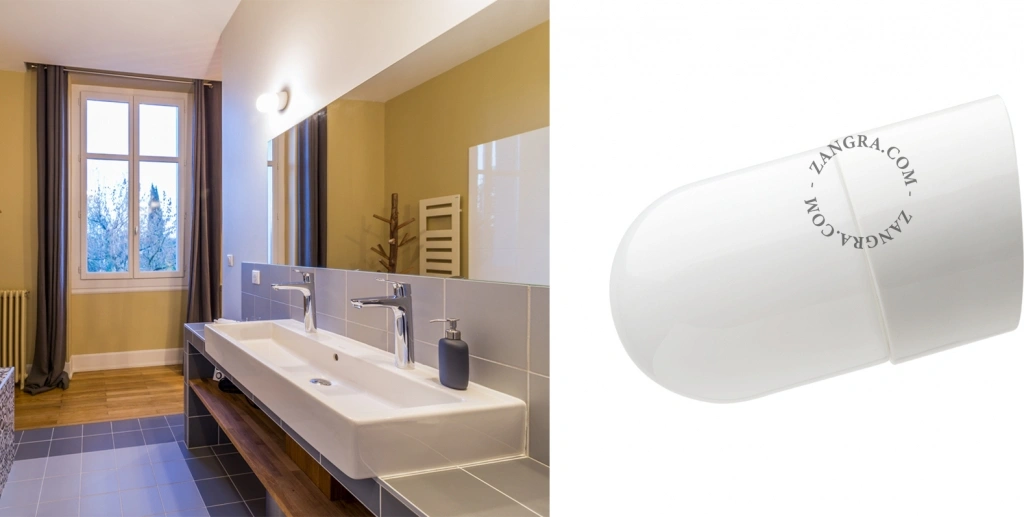 zewnętrzna lub łazienkowa biała porcelanowa lampa ścienna - oprawka Ø 8,5 cm - IP54