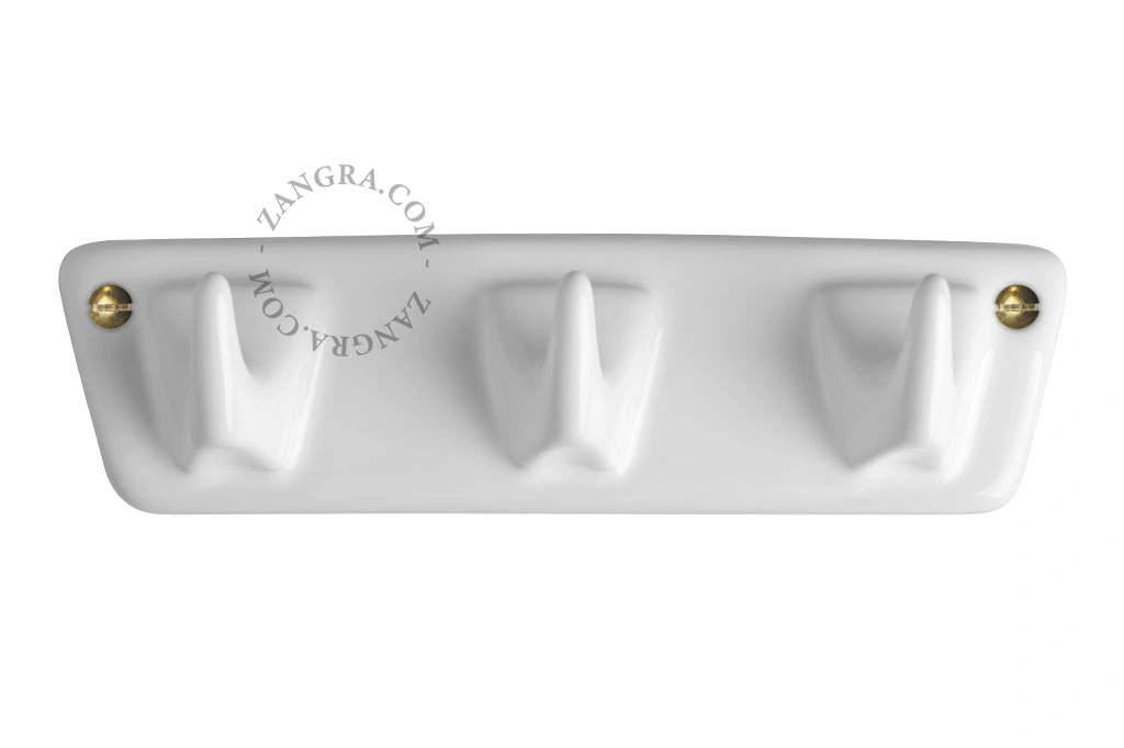 patère murale en porcelaine - blanc