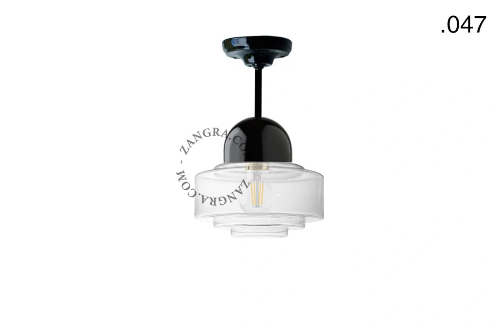 lampa porcelana ze szklanym kloszem