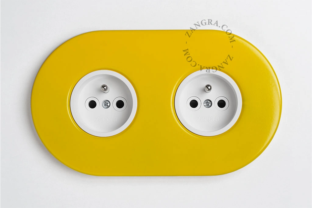 presa doppia da incasso - giallo