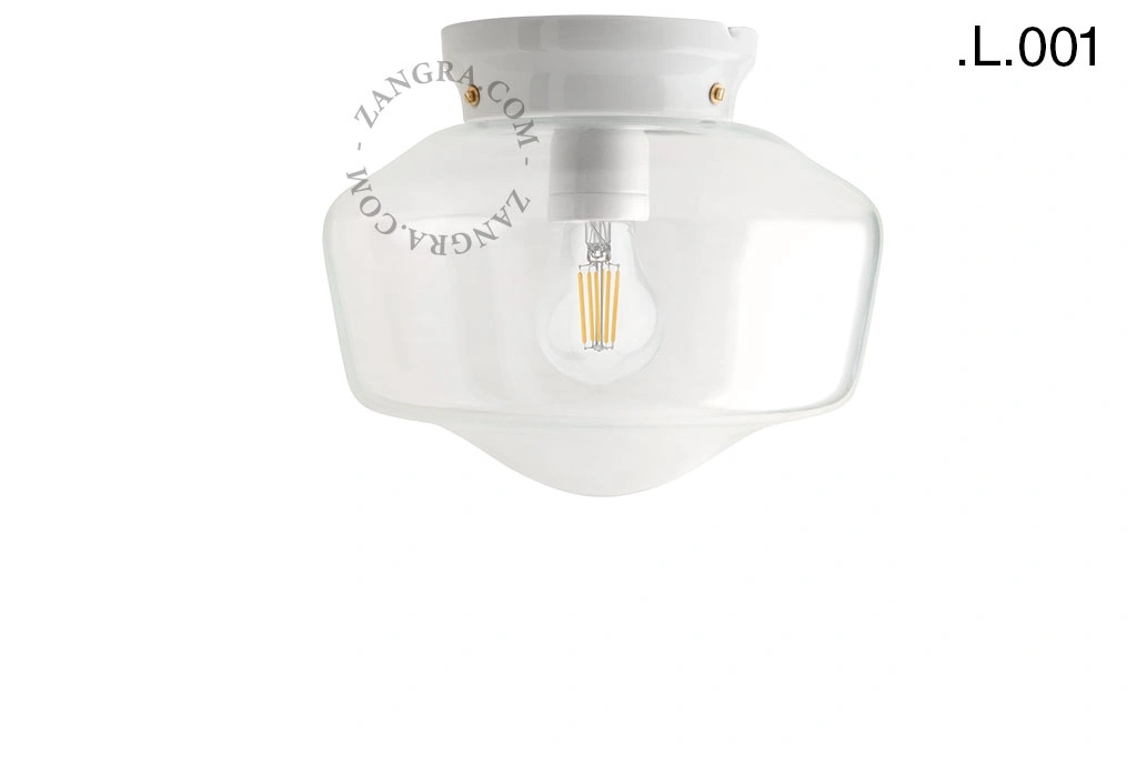 lampada Art Deco Chaella in porcellana bianca