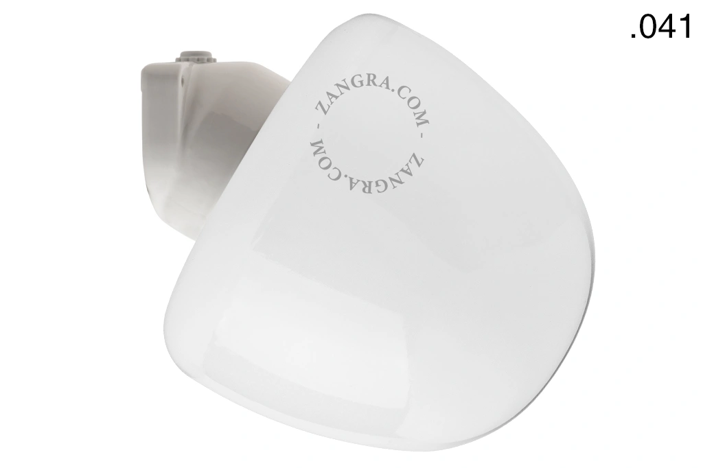 candeeiro de parede em porcelana branca para casa de banho - Ø 9,5 cm - abajur de vidro - IP54
