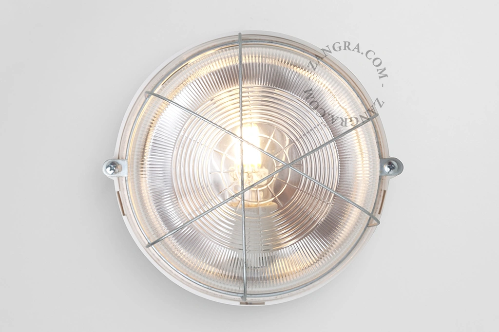 aplique o plafón de exterior en baquelita blanca - Ø 17 cm - IP54