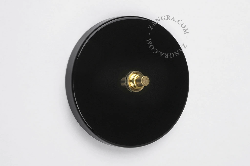 czarny przełącznik chwilowy – mosiężny przycisk