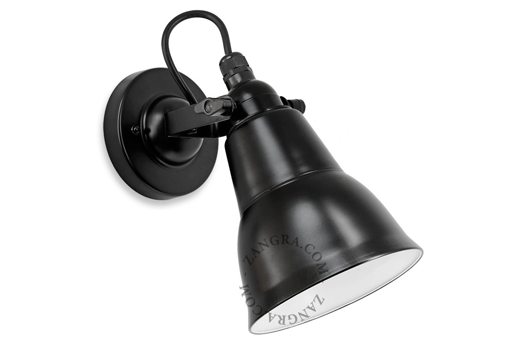 lampada da parete nera regolabile