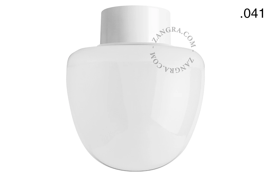 lampa ścienna lub sufitowa biała - szklany klosz  - Ø 10 cm