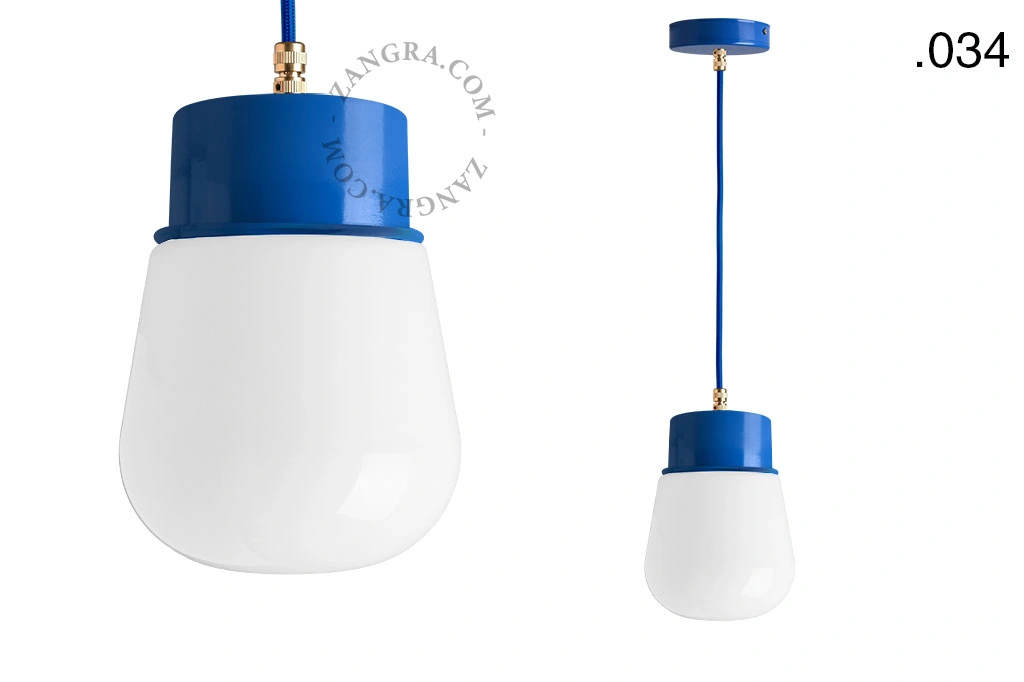 gelakte hanglamp - blauw
