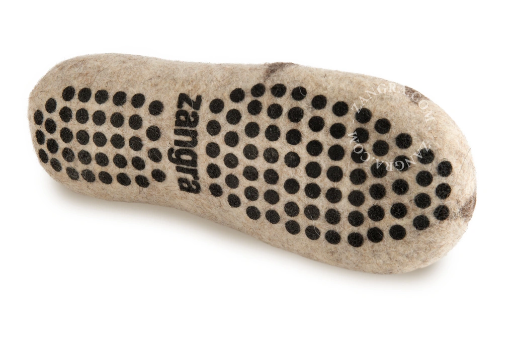 handgjorda filttofflor beige/brun för barn