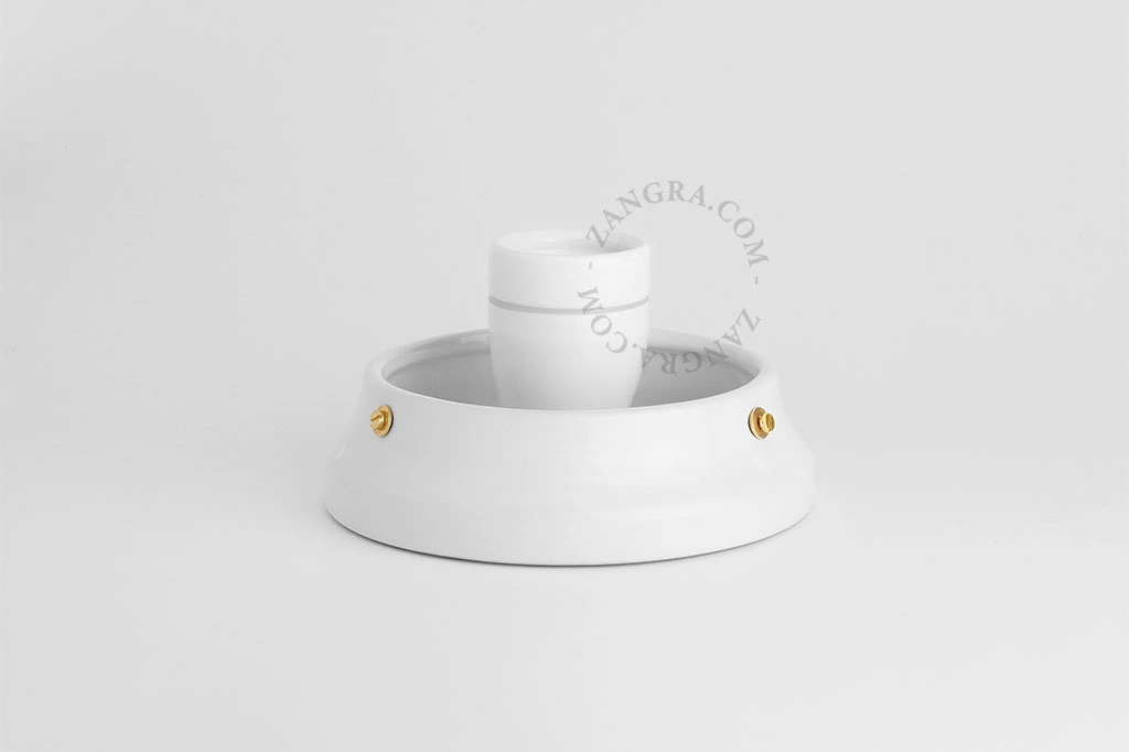lampada Art Deco Chaella in porcellana bianca