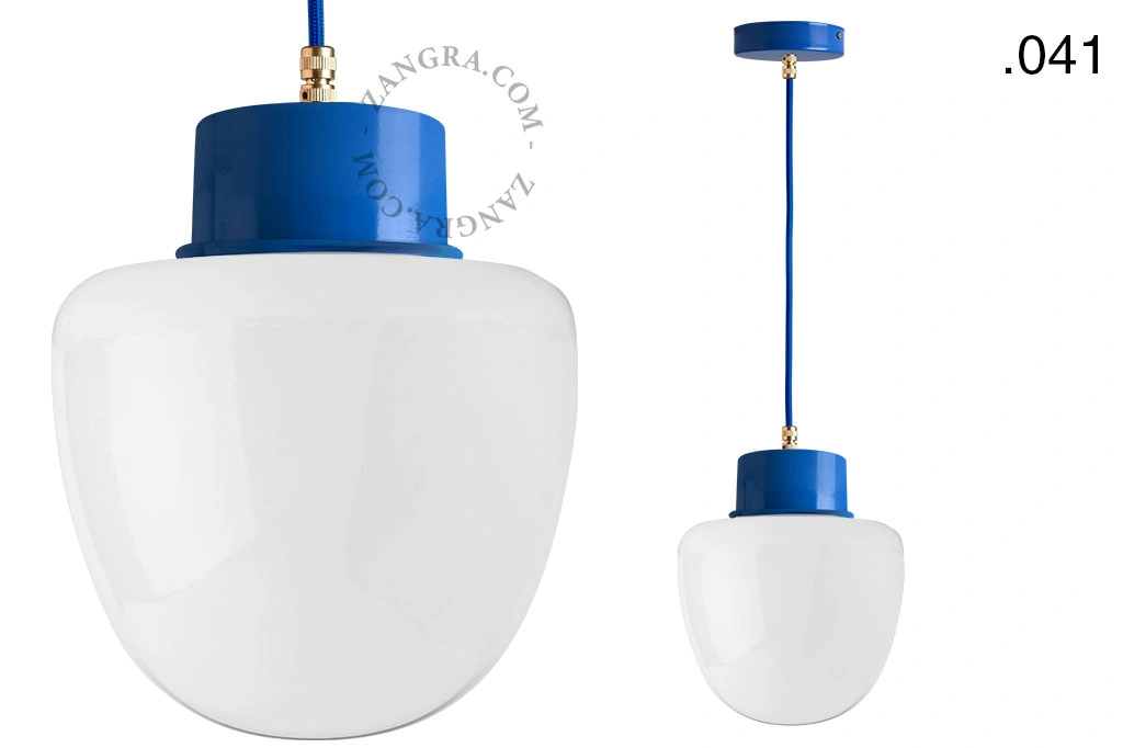 gelakte hanglamp - blauw