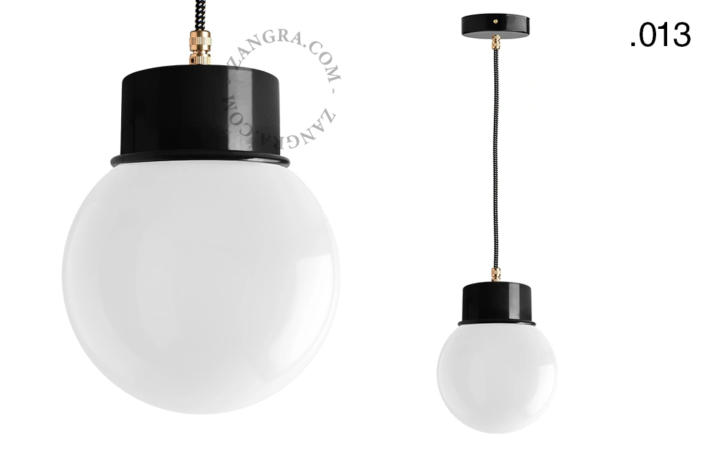 candeeiro suspenso preto - abajur de vidro - Ø 10cm