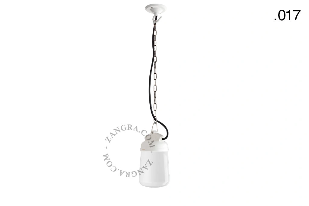 hanglamp van porselein en glas  - IP54