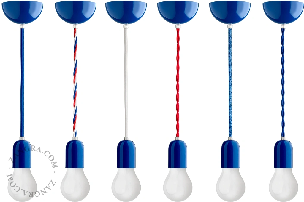 plafondkapje metalen - blauw
