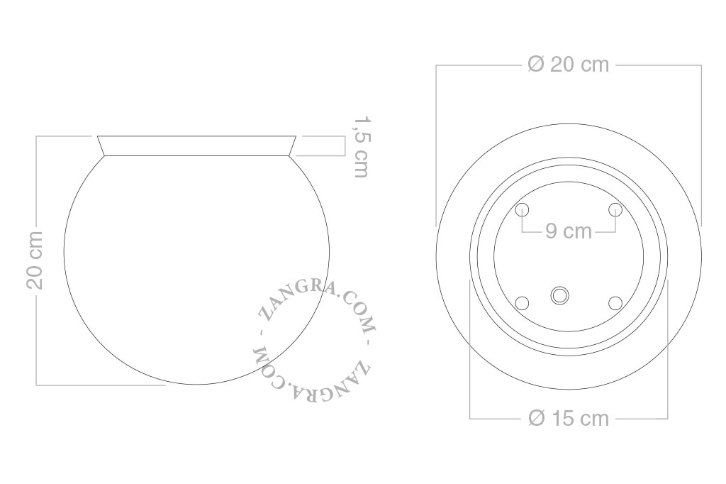 Kugelleuchte für den Außenbereich oder das Badezimmer - Ø 20 cm - IP65