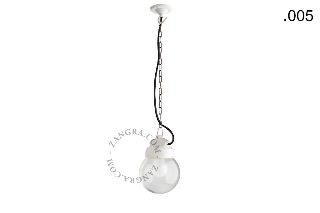 hanglamp van porselein en glas  - IP54