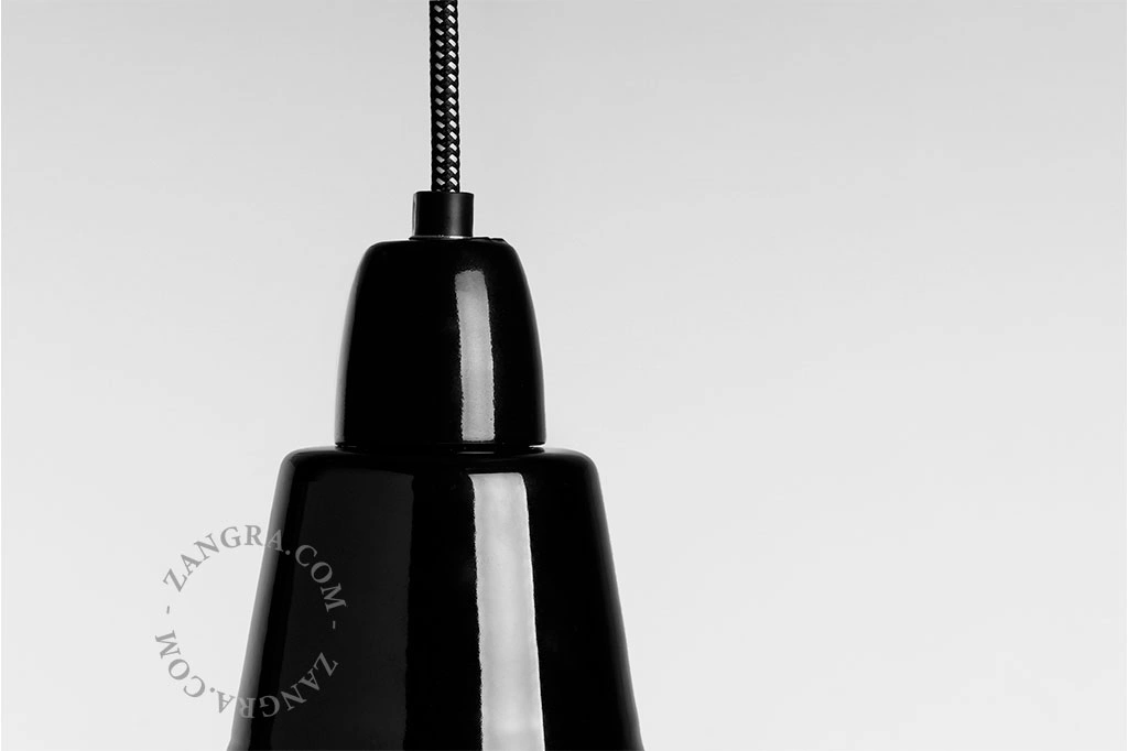 black enamelled pendant light - Ø 15 cm