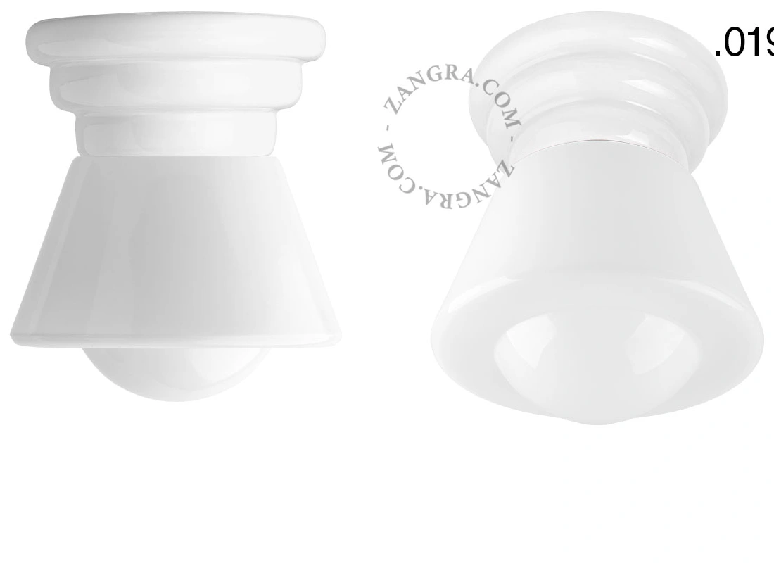 white porcelain Art Deco light Daniel