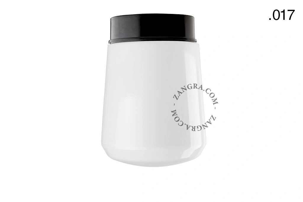 sort bakelit væg- eller loftslampe – glas skærm - Ø 9 cm