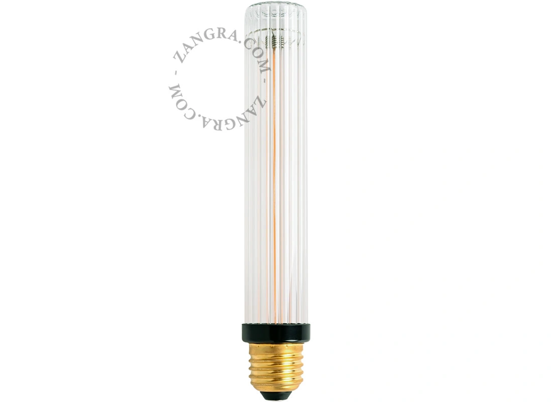 E27 żarówka filamentowa LED nieściemnialna 220K - 3W - 18 cm ryflowane szkło