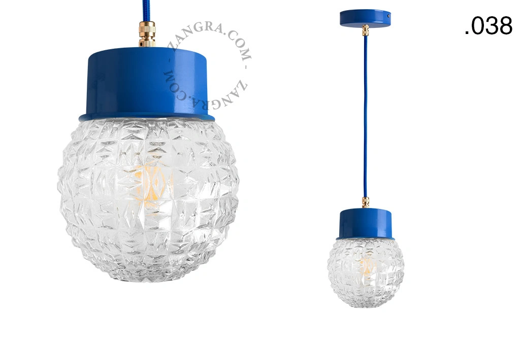gelakte hanglamp - blauw