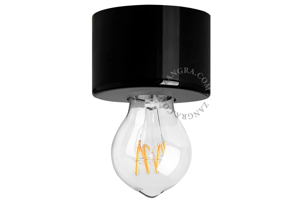 czarna lampa ścienna lub sufitowa - Ø 8,5 cm