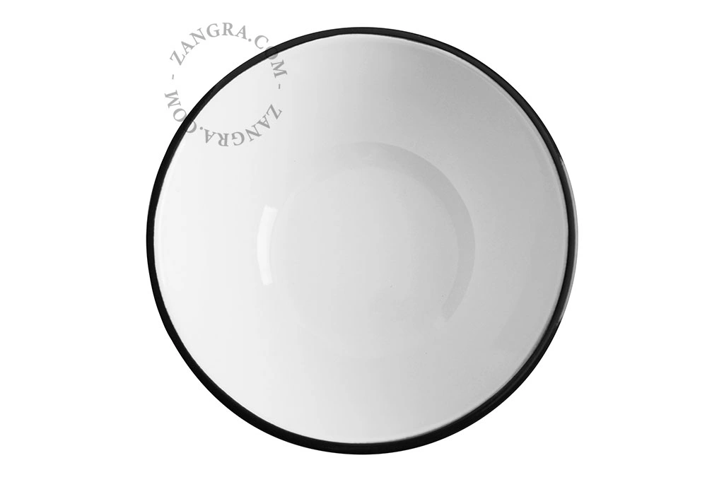 czarna miska emaliowana - Ø 16 cm