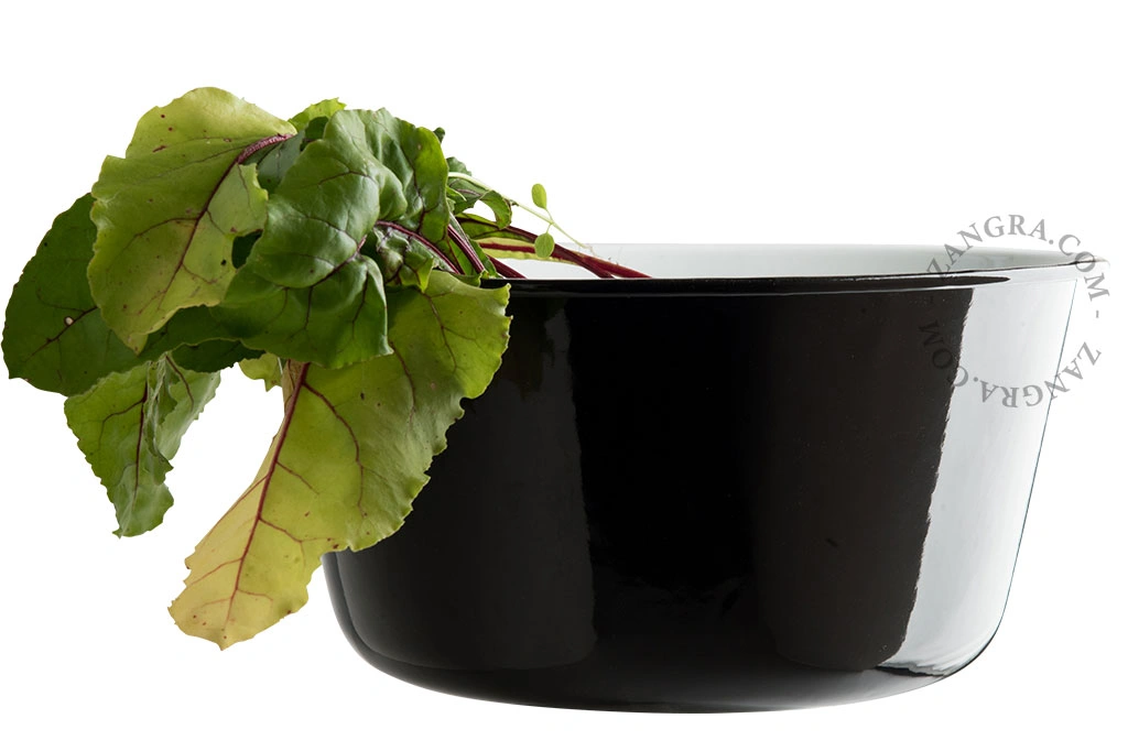 djupt fat i svart emalj - Ø 27,5 cm