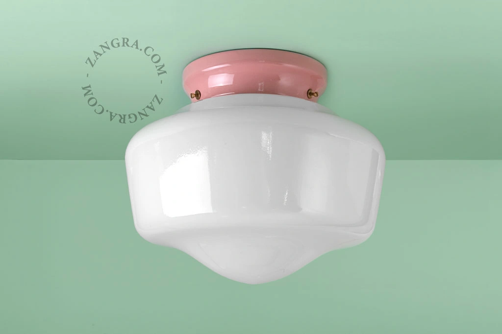 candeeiro Art Deco Chaella de porcelana cor-de-rosa