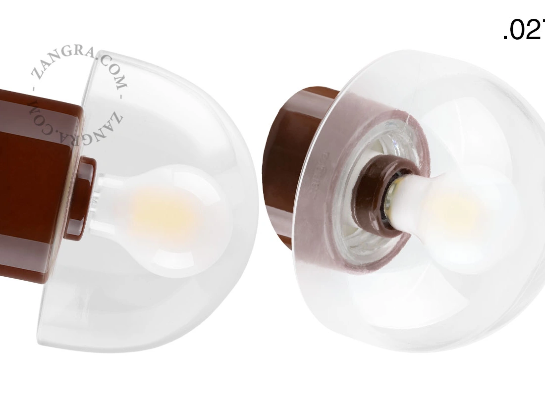 brązowa porcelanowa lampa ścienna David - Ø 10 cm