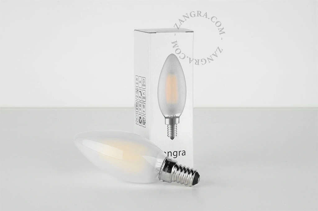 bombilla LED E14 con filamento regulable - vela - 2700K - 4W