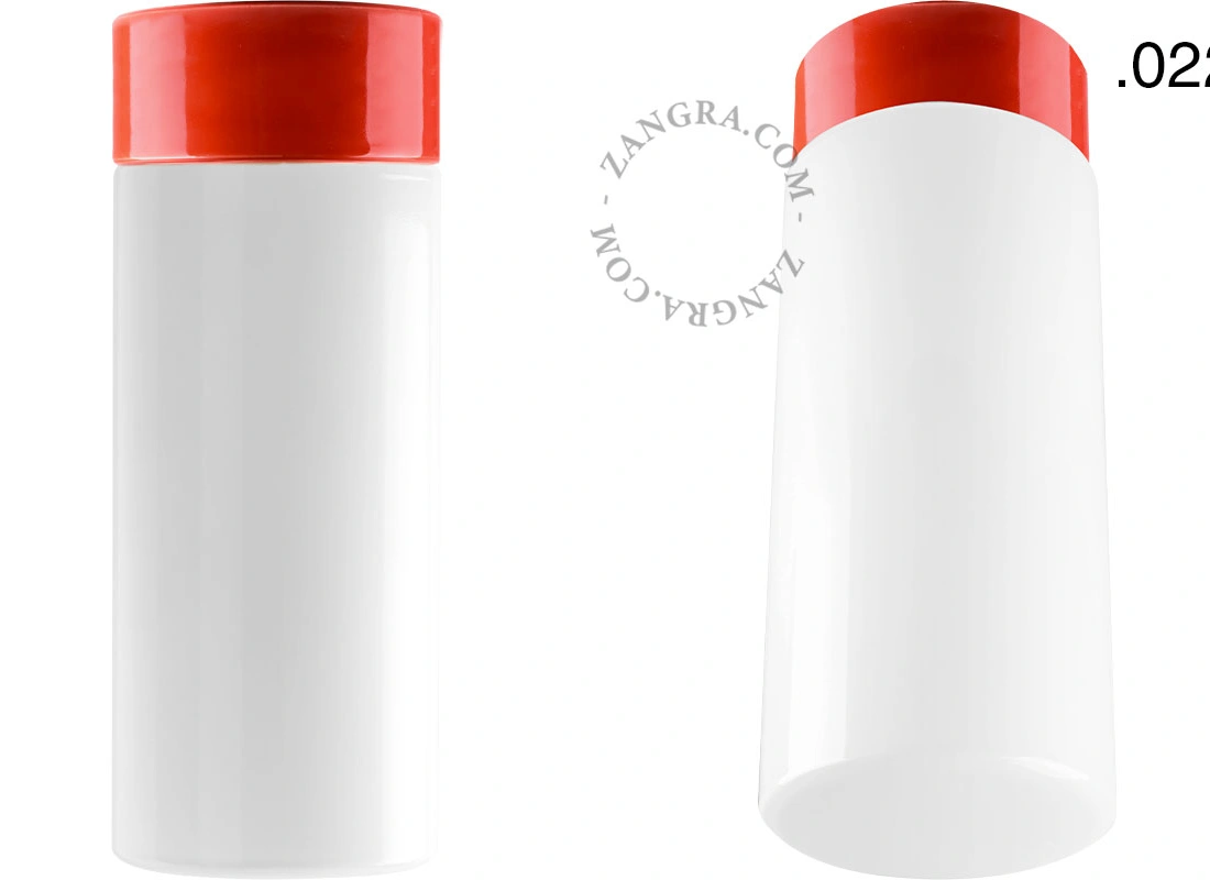 Leuchte David aus rotem Porzellan - Ø 10 cm