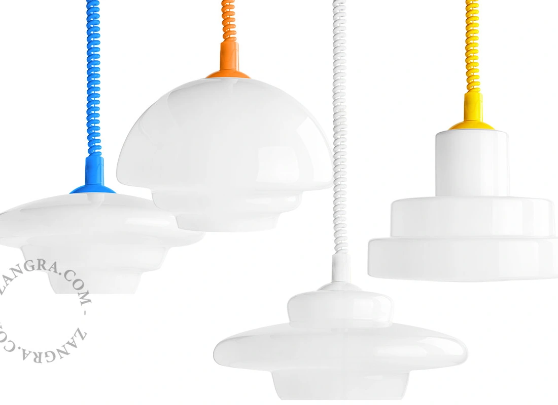 lampa wisząca Emile z żółtym przewodem spiralnym