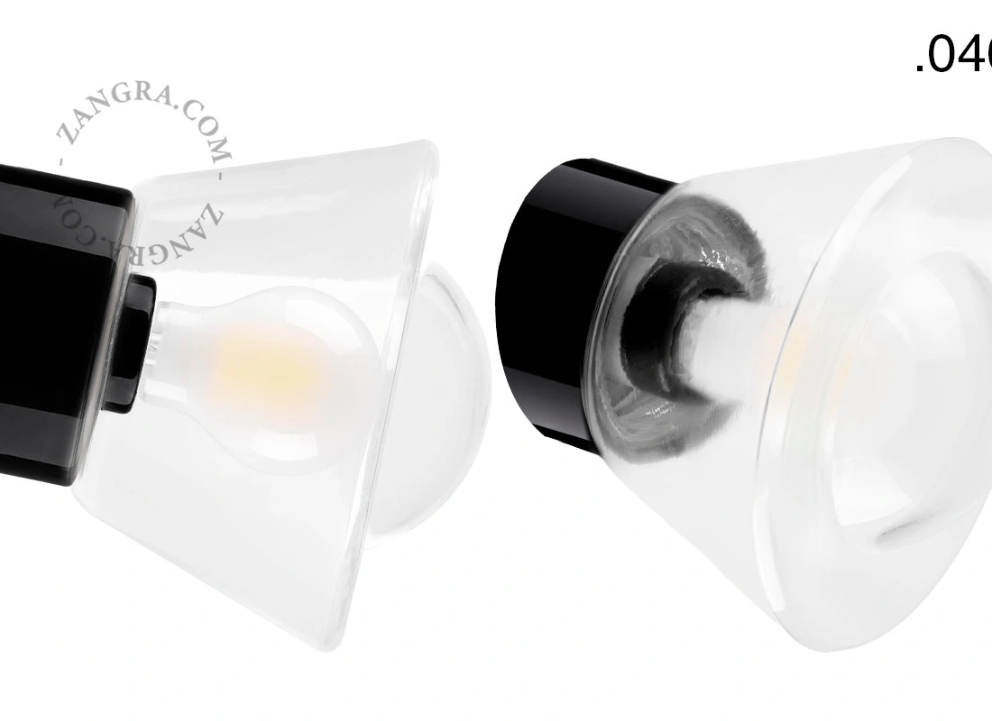 czarna porcelanowa lampa ścienna David - Ø 10 cm