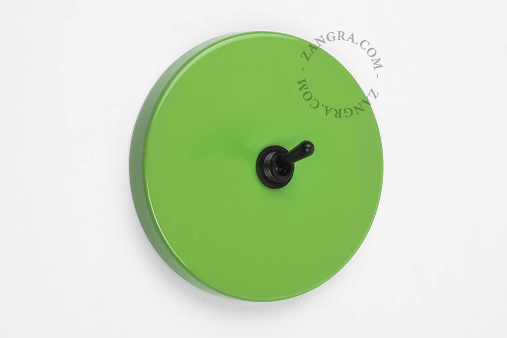 interrupteur vert va-et-vient ou simple - levier noir