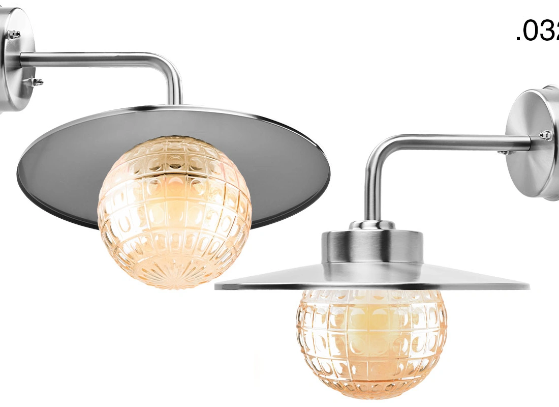 silver-coloured wall light Eduardo - IP54