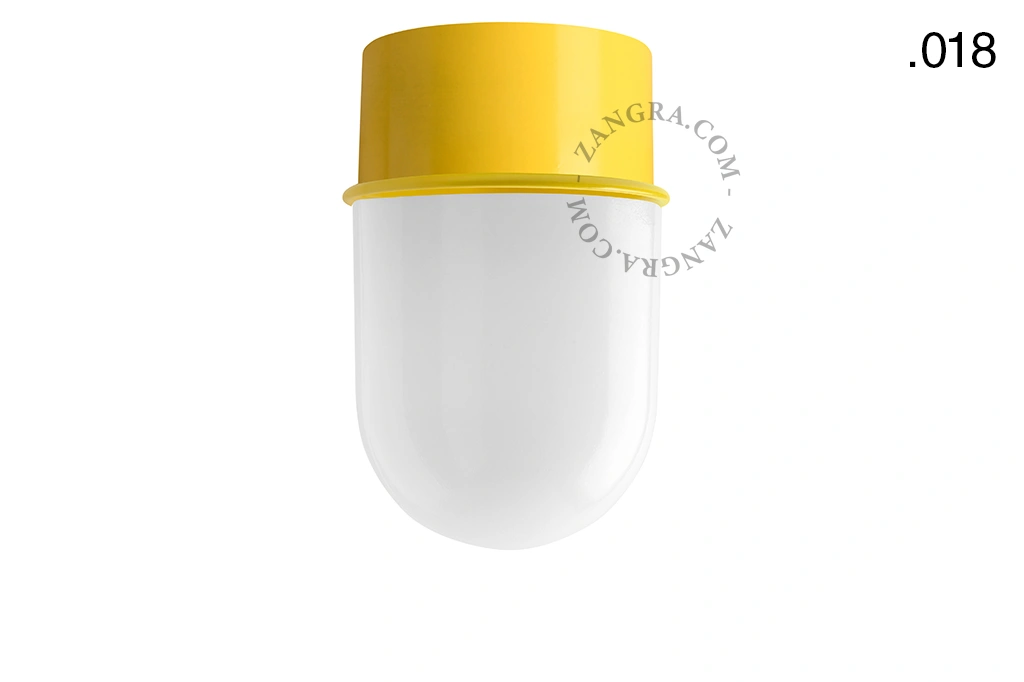 lampa ścienna lub sufitowa żółta - szklany klosz - Ø 10cm