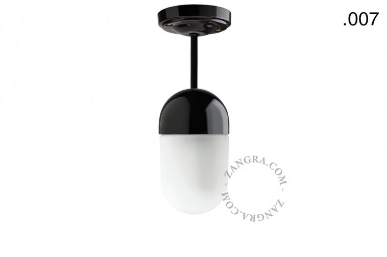 lampa porcelana ze szklanym kloszem